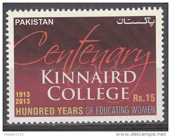 PAKISTAN, 2013, Centenary, Kinnaird College, 1v, Rs 15 Stamp , MNH(**) - Pakistán