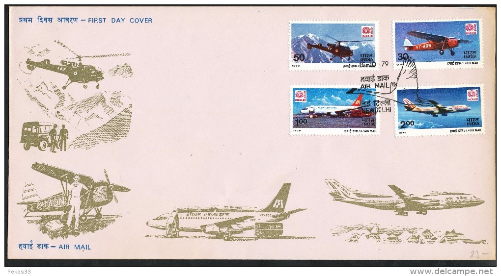 INDIEN -FDC   Mi.Nr.   796 - 799    -   Internationale Briefmarkenausstellung INDIA - FDC