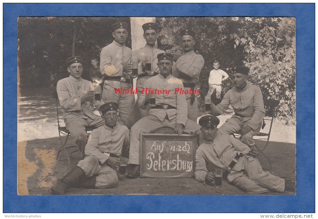 CPA Photo - HANNOVERSCH MUENDEN - Groupe De Militaire Allemand " Auf Nach PETERSBURG " - Photo Robert Rittmeier - Hannoversch Muenden