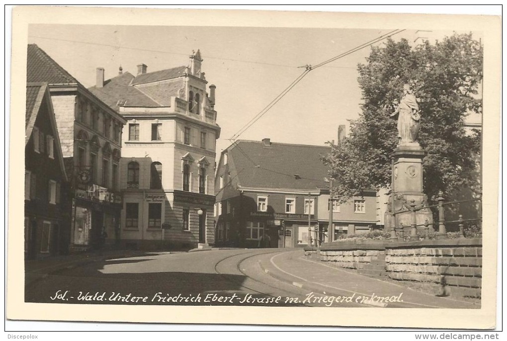 I3256 Solingen Wald - Friedrich Ebert Strasse Mit Krieger Denkmal / Viaggiata 1951 - Solingen