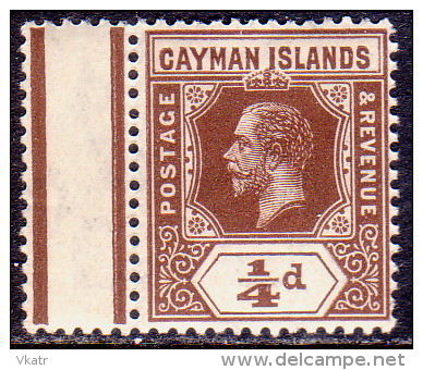 Cayman Islands 1913 SG #40 ¼d MNH With Gutter Margin! - Cayman Islands