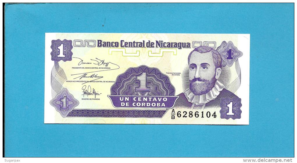 NICARAGUA - 1 Centavo - ND ( 1991 )  - P 167 - UNC. - Serie A/B - 2 Scans - Nicaragua