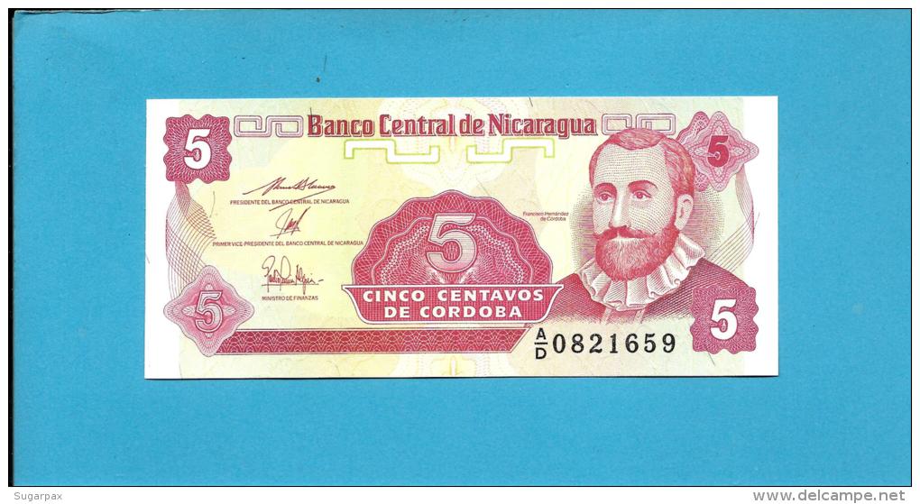 NICARAGUA - 5 Centavos - ND ( 1991 )  - P 168 - UNC. - Serie A/D - 2 Scans - Nicaragua