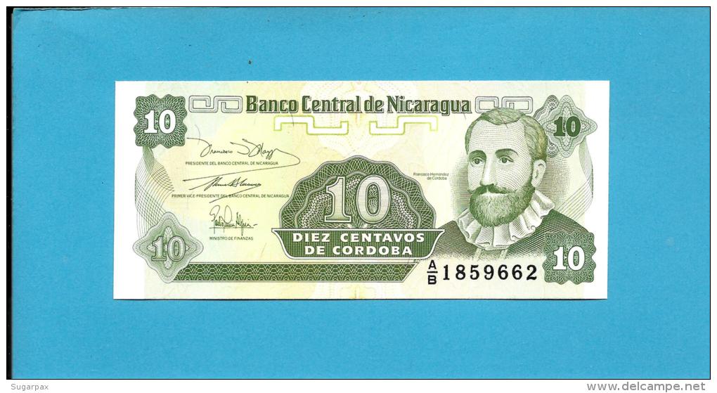 NICARAGUA - 10 Centavos - ND ( 1991 )  - P 169 - UNC. - Serie A/B - 2 Scans - Nicaragua