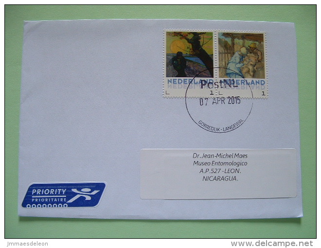 Netherlands 2015 Cover To Nicaragua - Paintings - Briefe U. Dokumente