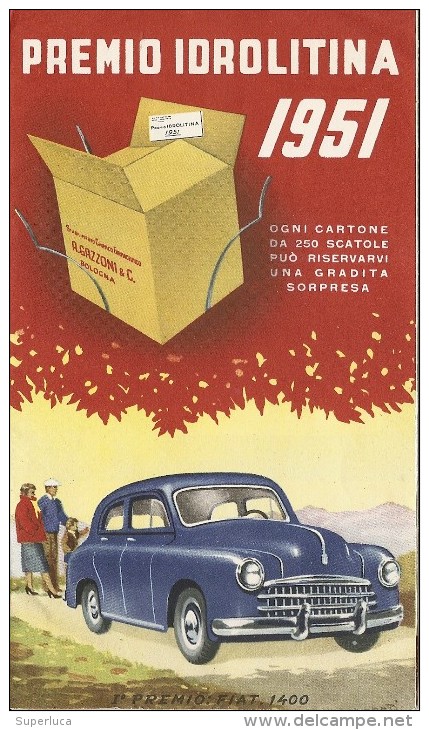 J-IDROLITINA -PREMIO IDROLITINA 1951-DEPILANT CONCORSO - Reclame