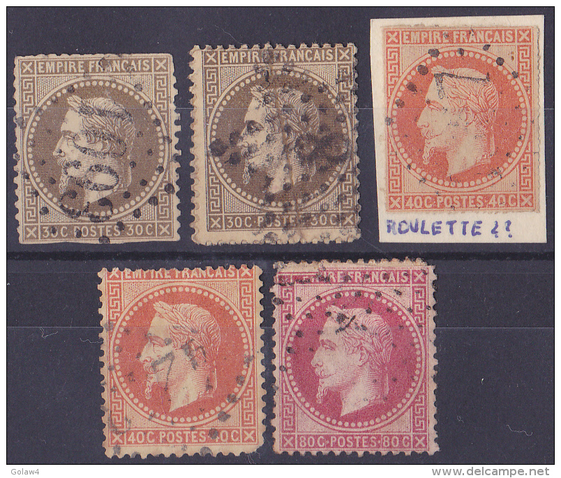 15012# LOT NAPOLEON LAURE 30 Cts Brun N°30 * 2 40 Cts Orange N°31 * 2 80 Cts Rose FORTE COTE 2° & 3° Choix - 1863-1870 Napoléon III Lauré