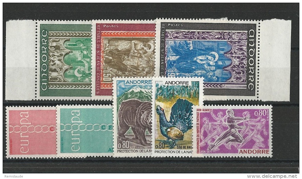 ANDORRE - ANNEE COMPLETE 1971 ** MNH COMPLETE  - COTE = 67.85 EUROS - Années Complètes