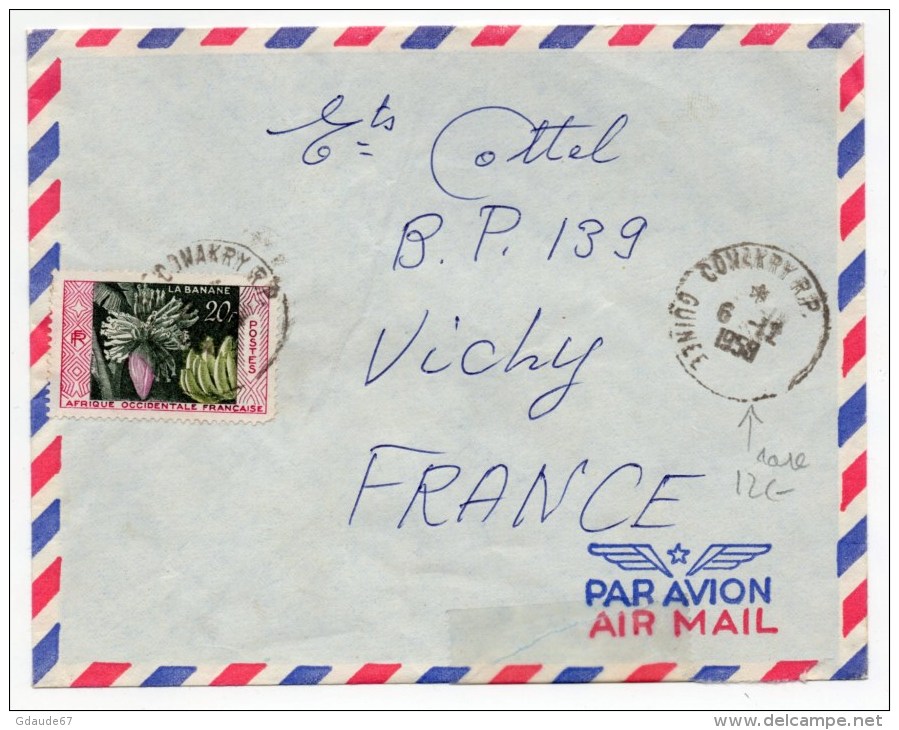 AOF - 1959 - ENVELOPPE De CONAKRY (GUINEE FRANCAISE) Avec CACHET INCOMPLET / VARIETE - Covers & Documents