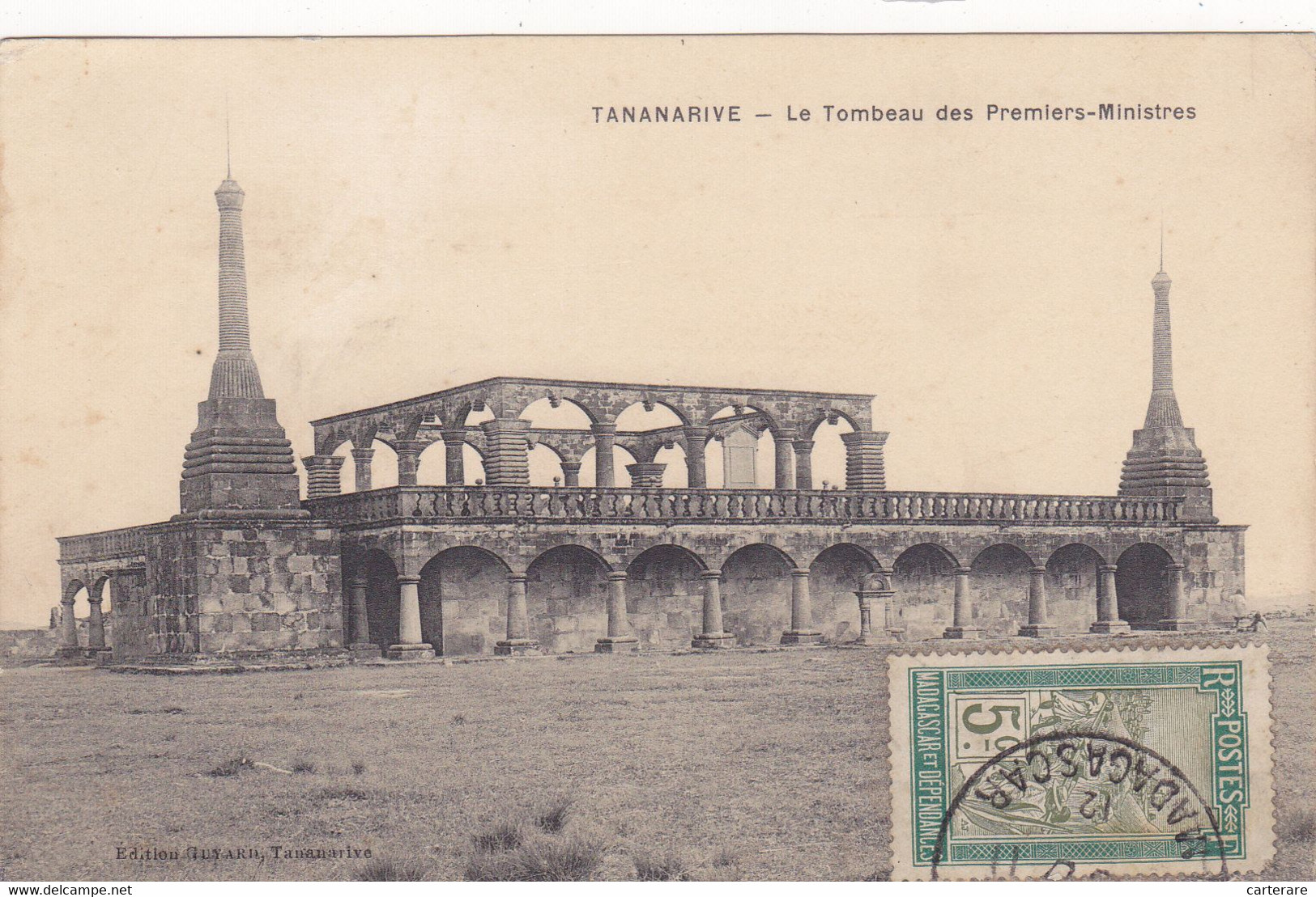 MADAGASCAR,MADAGASIKARA,MALAGASY,ile,sud équateur,ex Colonie Française,TANANARIVE,1912,TOMBEAU,RARE - Madagaskar