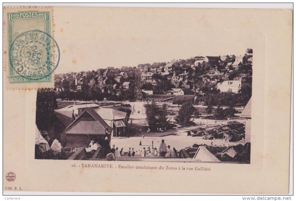 MADAGASCAR,MADAGASIKARA,MALAGASY,ile,sud équateur,ex Colonie Française,TANANARIVE,1909,timbre - Madagascar