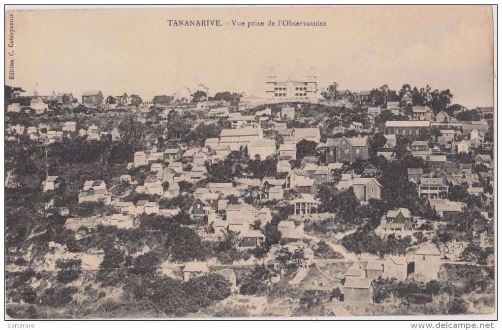 MADAGASCAR,MADAGASIKARA,MALAGASY,ile,sud équateur,ex Colonie Française,TANANARIVE,1900,vue Aerienne - Madagascar