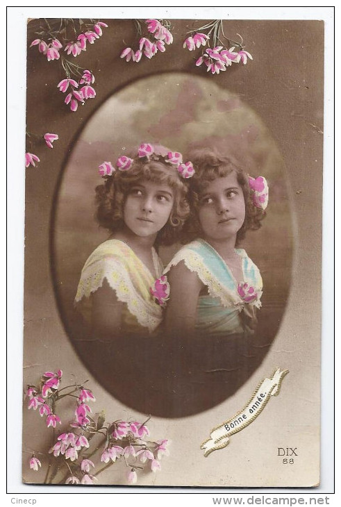 CPA Portrait Fillette élégante Dans Médaillon - Deux Soeurs - Little Girls Sisters Grete Reinwald - Abbildungen