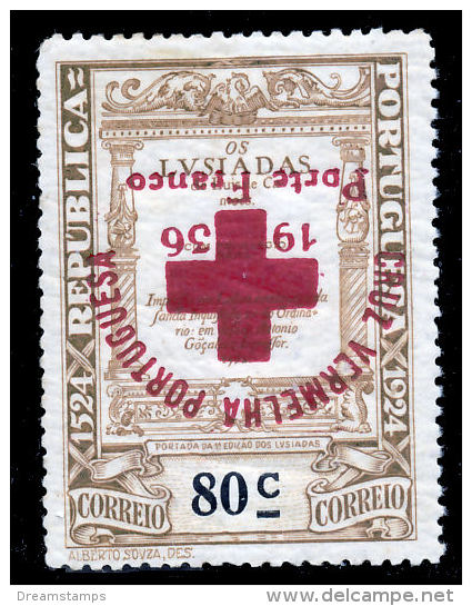 !										■■■■■ds■■ Red Cross 1936 AF#69* Camões Overprinted 80 Cent ERROR (x9869) - Neufs