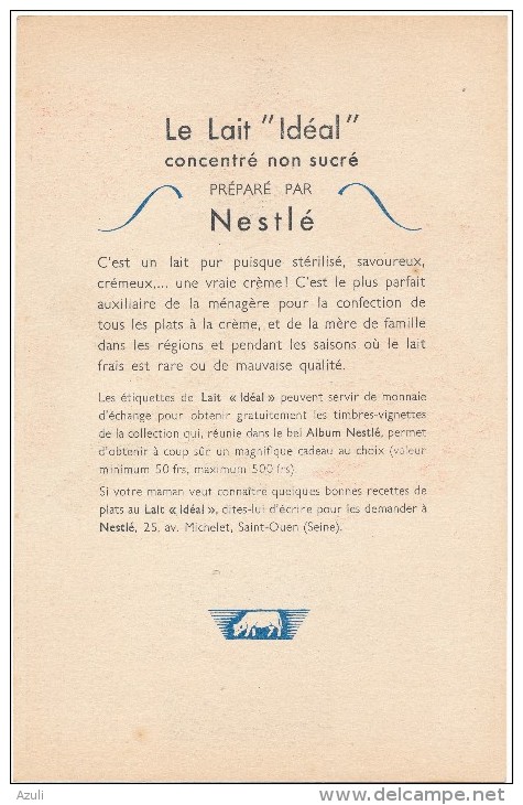 Découpage  NESTLE - Le Lait "Idéal" - Publicités