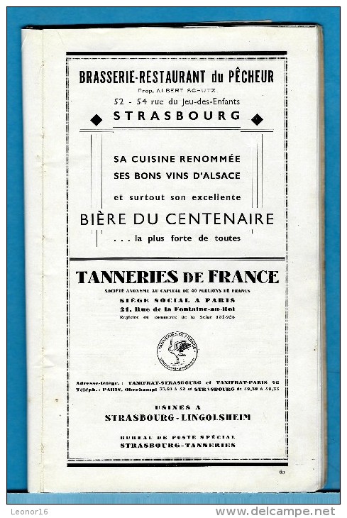 LA CIGALE MERIDIONALE de STRASBOURG  -  LIVRET DE 45 PAGES ** ALSACE ET MIDI 1932 - 33 ** ILLUSTRE (voir 27 scans)