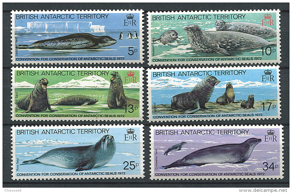 (cl. 8 - P22) Antarctique Britannique ** N° 118 à 123 (ref. Michel Au Dos) - Phoques, éléphants De Mer - - Unused Stamps