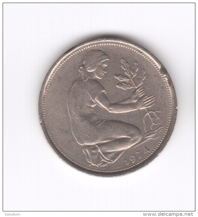 50 Pfennig 1974 J (Id-266) - 50 Pfennig