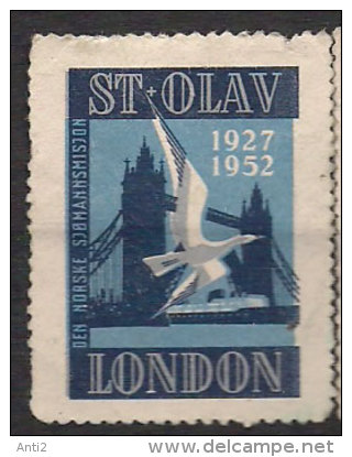 Norge Norway 1952 The Norwegian Seamen's Mission 25 Years Anniversary, St. Olav London, Unused - Other & Unclassified