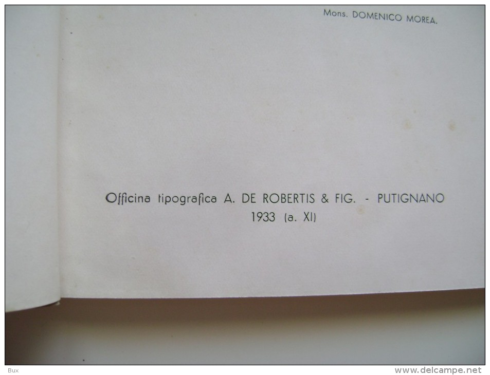 1933  DEDICA CON AUTOGRAFO Riccardo MARASCELLI Guida di PUTIGNANO  BARI LIBRETTO  BROCHURE DEPLIANT TURISMO