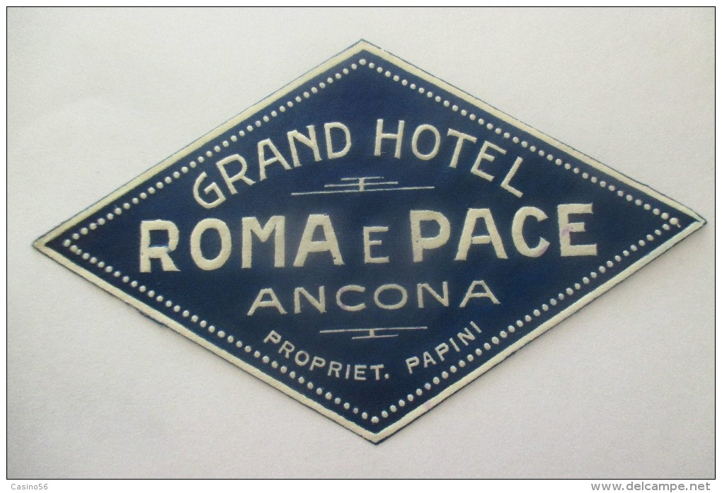 Etiquette D'hotel  Art Deco Pub ROMA E PACE ANCONA - Etiquettes D'hotels