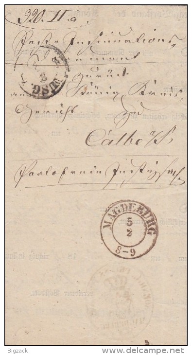 Preussen Brief Magdeburg 5.2.1858 Gelaufen Nach Calbe - Covers & Documents