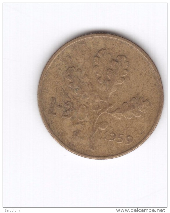 20 Lire 1959 (Id-363) - 20 Liras