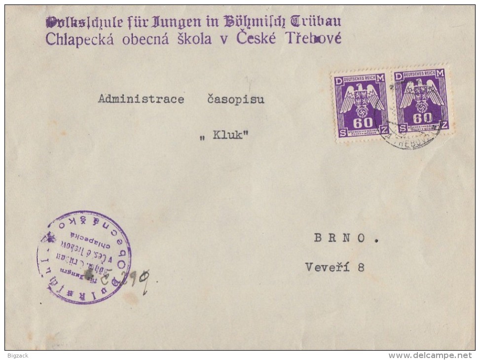 Böhmen Und Mähren Dienstbrief Mef Minr.2x D16 - Storia Postale