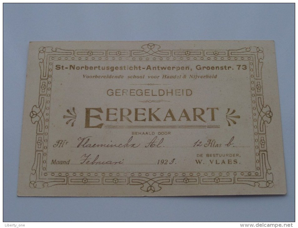 Yperen ( Eerekaart Geregeldheid St - Norbertusgesticht ) Vlaeminckx Al / 1923 ( Zie Foto Voor Details ) !! - Ieper