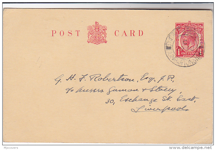 1935 ARROCHAR Cds GB Postal STATIONERY CARD  To Liverpool  GV Stamps Cover  Scotland Scottish - Lettres & Documents