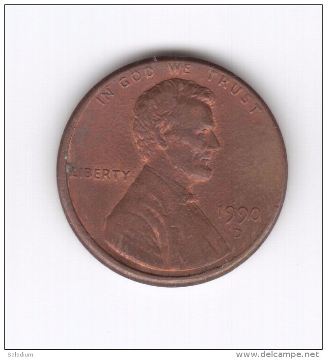 1 Cent 1990 USA (Id-478) - 1959-…: Lincoln, Memorial Reverse