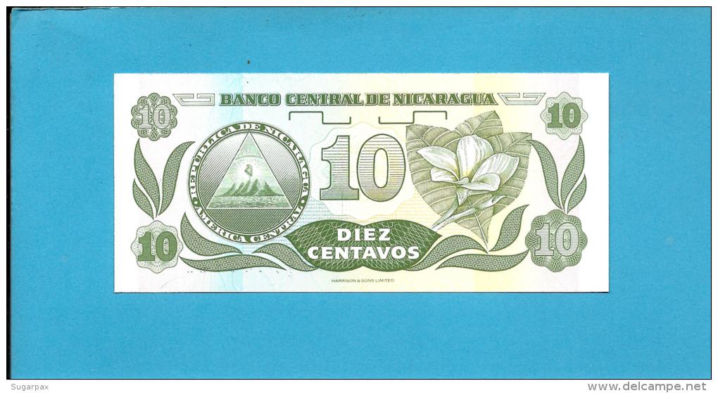NICARAGUA - 10 Centavos - ND ( 1991 )  - P 169 - UNC. - Serie A/B - 2 Scans - Nicaragua