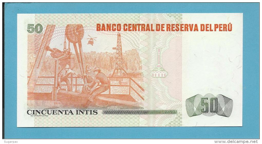 PERU - 50 INTIS - 26.06.1987 - Pick 131.b - UNC. - NICOLAS DE PIEROLA - 2 Scans - Pérou