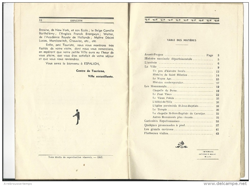 édition 1947-Espalion Son Histoire Ses Monuments Ses Promenades-44 Pages 13,7 X 21cm - History