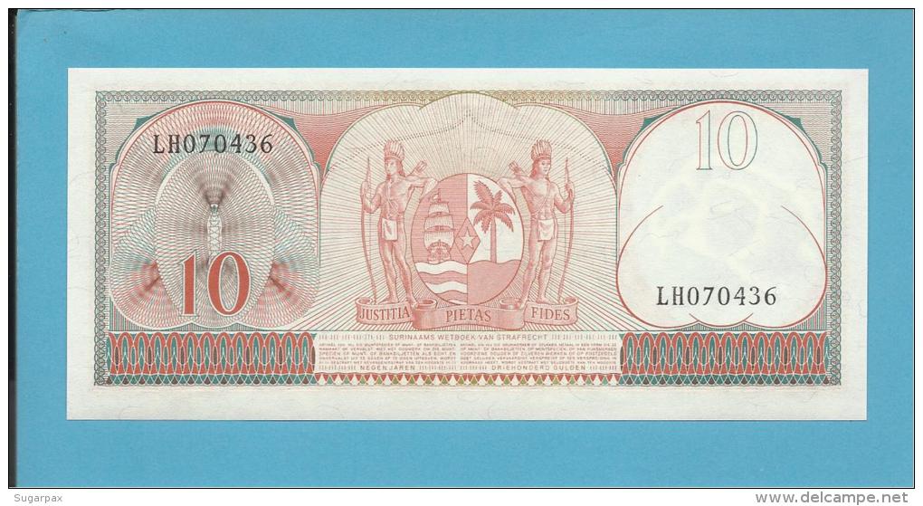 SURINAM - 10 GULDEN - 01.09.1963 - Pick 121 - UNC. - Wmk. Toucan's Head - 2 Scans - Surinam