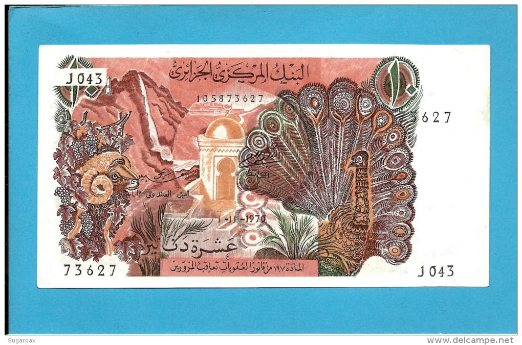 ALGERIA - 10 DINARS - 01/11/1970 - Pick 127 - UNC. - Série J043 - Sheep And Peacock - 2 Scans - Algerien