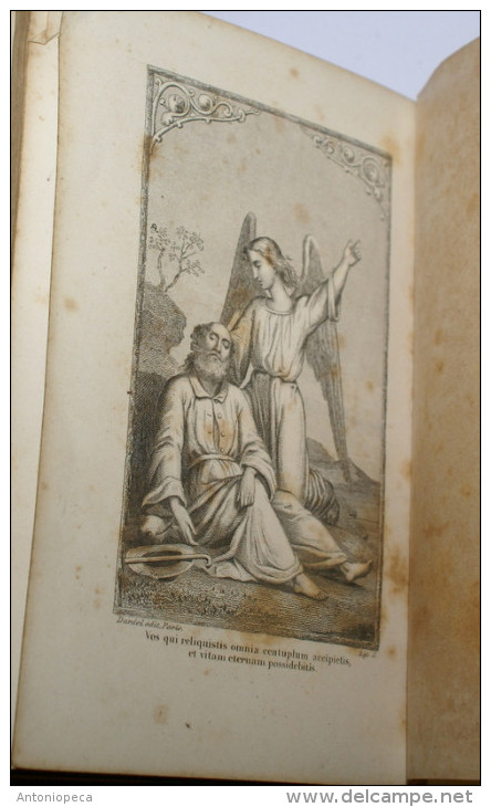 FRANCIA - ANTICO MESSALE DEL 1860, INCISIONI E SANTINI D'EPOCA