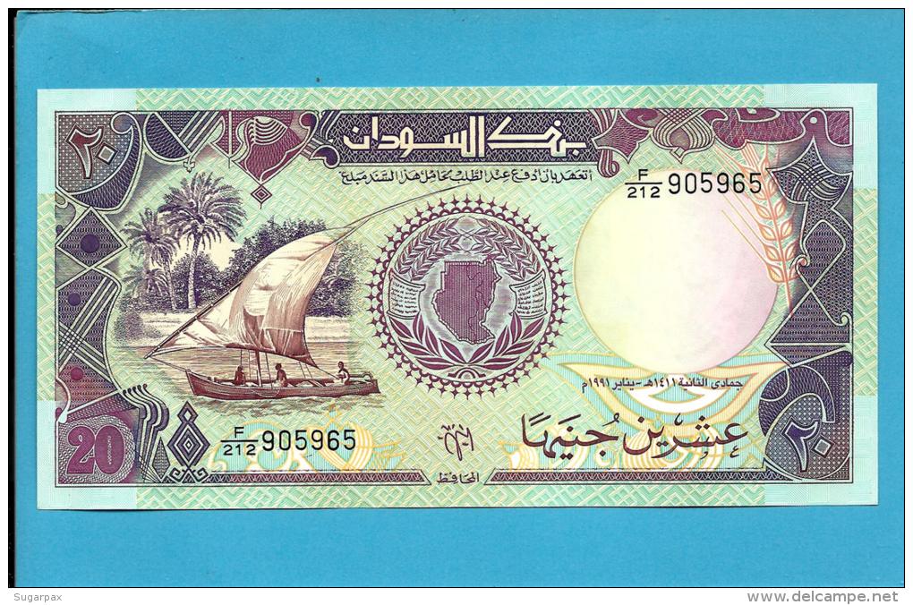 SUDAN - 20  SUDANESE POUNDS - 1991 - P 47 - UNC. - 2 Scans - Soudan