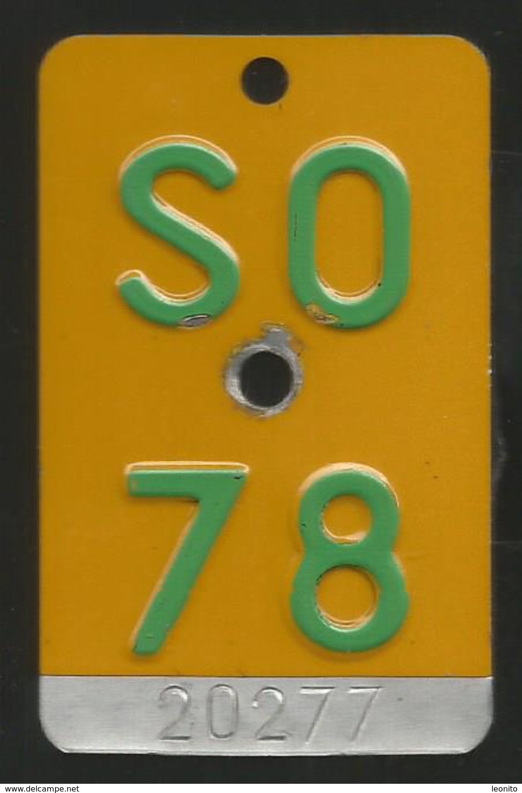 Velonummer Mofanummer Solothurn SO 78 - Kennzeichen & Nummernschilder