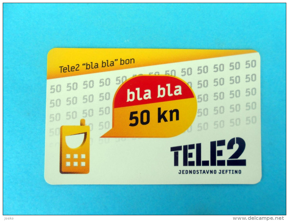 TELE2 - 50. Kuna ( Croatia Prepaid Card ) * Tele 2 Bon Recharge Card GSM Croatie Carte Prépayée - Kroatien