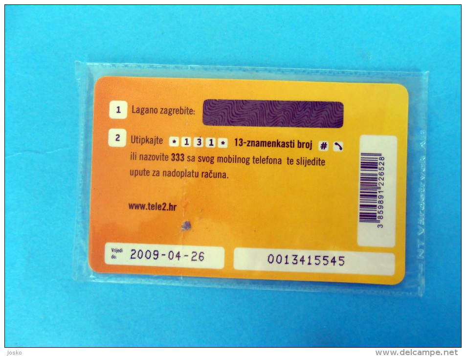 TELE2 - 7,5 Kuna ... Croatia Prepaid Card - MINT CARD IN BLISTER * Rarity * Tele 2 Bon Recharge Croatie Carte Prépayée - Kroatien