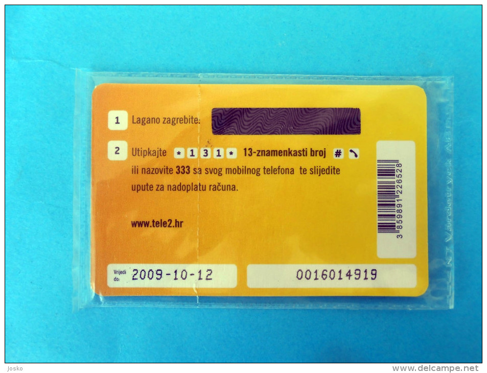 TELE2 - 7,5 Kuna ... Croatia Prepaid Card - MINT CARD IN BLISTER * Rarity * Tele 2 Bon Recharge Croatie Carte Prépayée - Croatia
