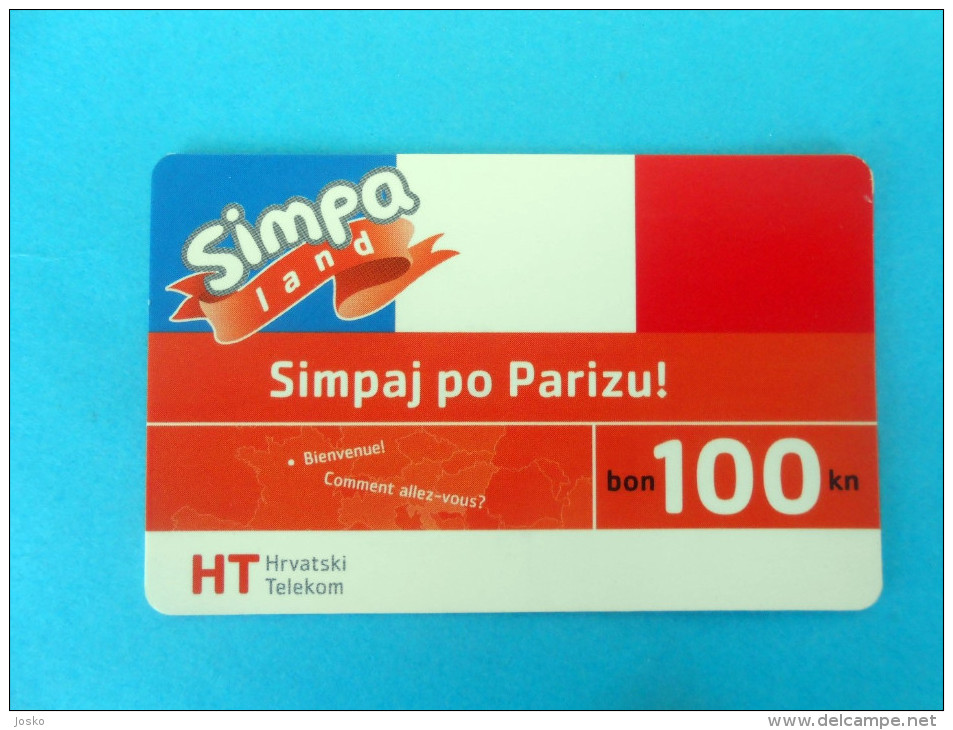 SIMPA Paris - 100. Kuna ( Croatia Prepaid Card ) Croatie Carte Prépayee Recharge GSM  HT Now Is Part Of Deutsche Telekom - Kroatien
