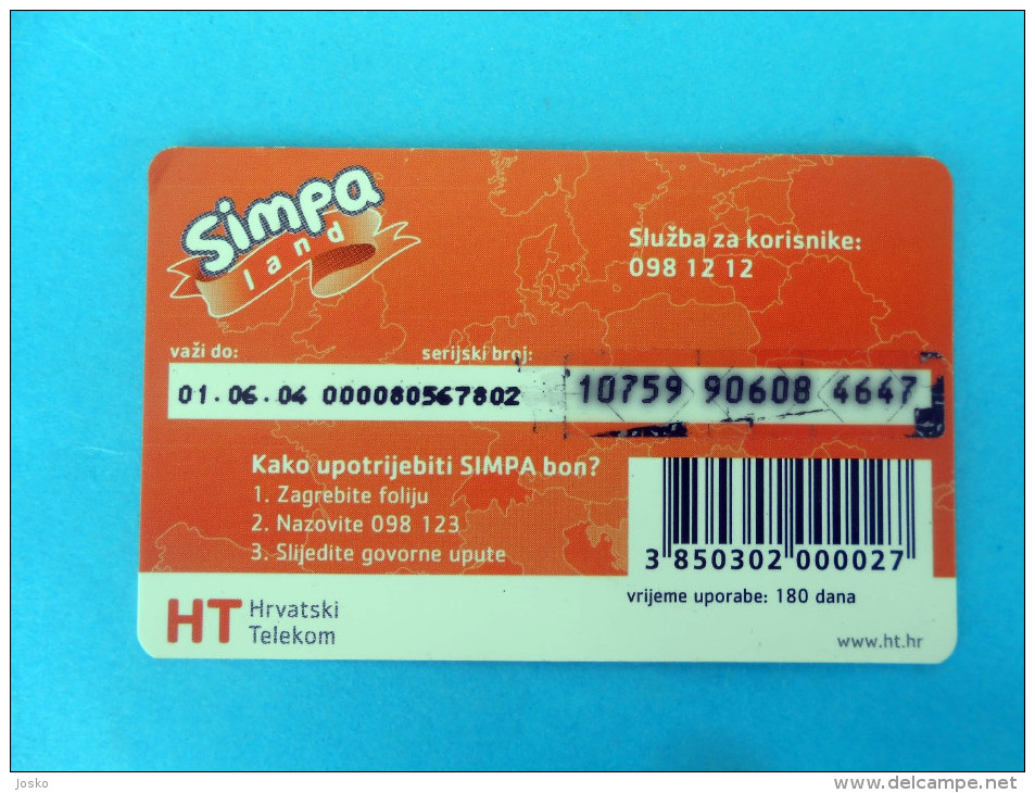 SIMPA Paris - 100. Kuna ( Croatia Prepaid Card ) Croatie Carte Prépayee Recharge GSM  HT Now Is Part Of Deutsche Telekom - Kroatien