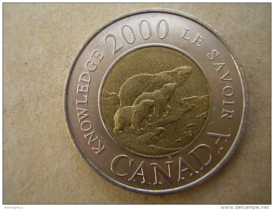 CANADA 1996TWO DOLLARS Bi-mettalic COIN Aluminium-bronze With Center In Nickel USED. - Canada