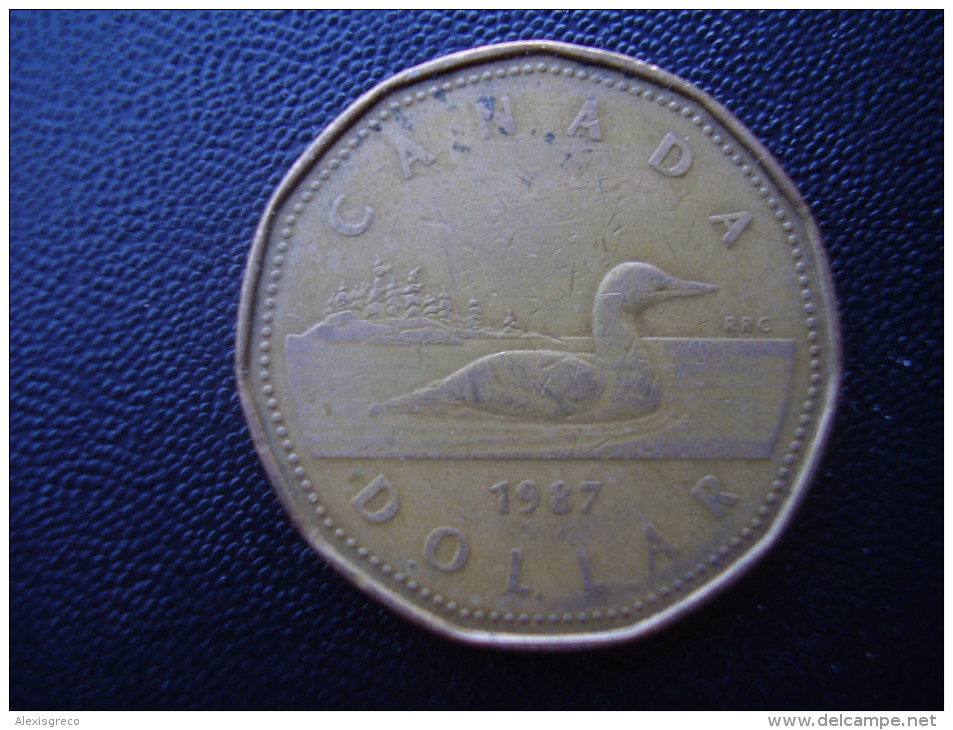 CANADA 1987 ONE DOLLAR Aureate-bronze Plated Nickel USED. - Canada