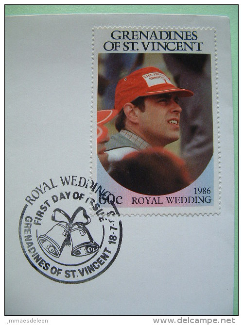 Grenadines Of St. Vincent 1986 FDC Cover - Royal Wedding - Bells Cancel - St.Vincent Und Die Grenadinen