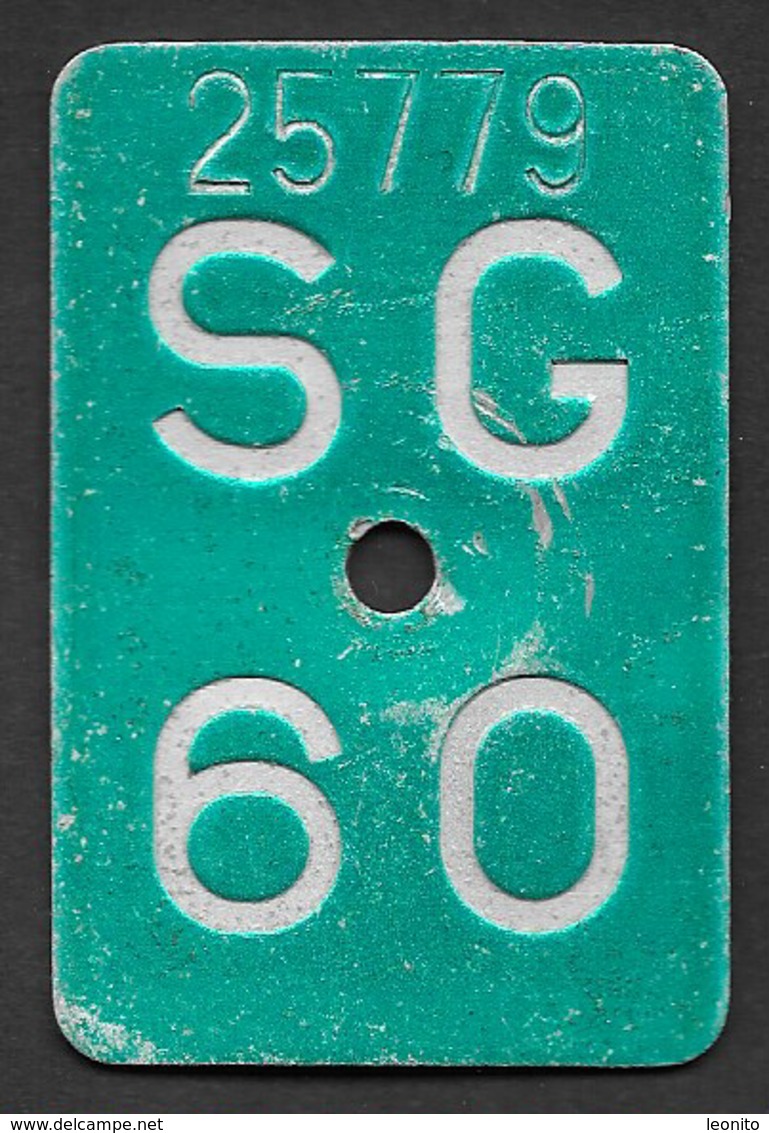 Velonummer St. Gallen SG 60 - Number Plates