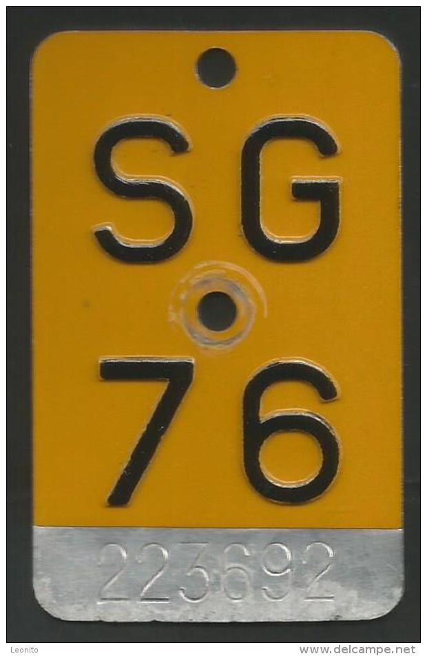 Velonummer Mofanummer St. Gallen SG 76 - Number Plates