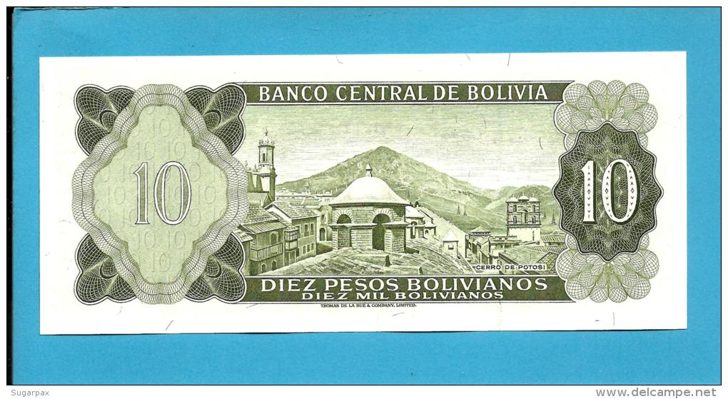 BOLIVIA - 10 Pesos Bolivianos - L. 1962 - P 154 - UNC. - Serie S3 - See Sign. - 2 Scans - Bolivia